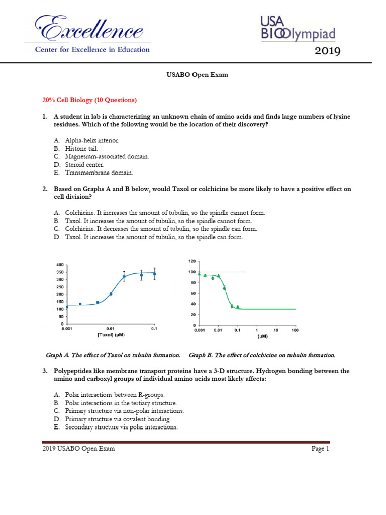USABO Open Exam ASDAN | PDF | Collagen | Alpha Helix