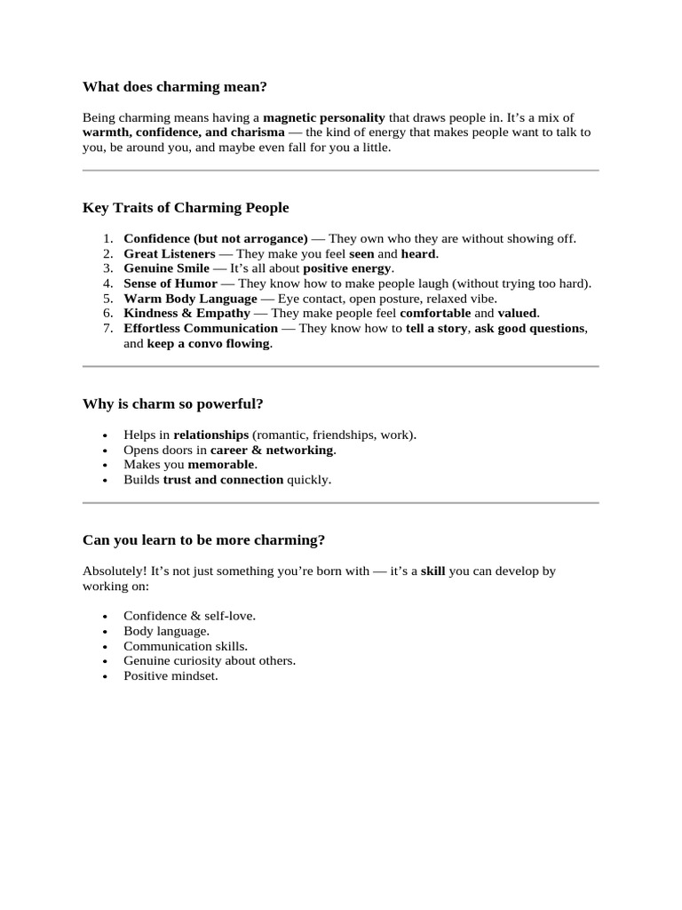 Understanding Charm and Its Traits | PDF