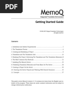 Memoq: Getting Started Guide