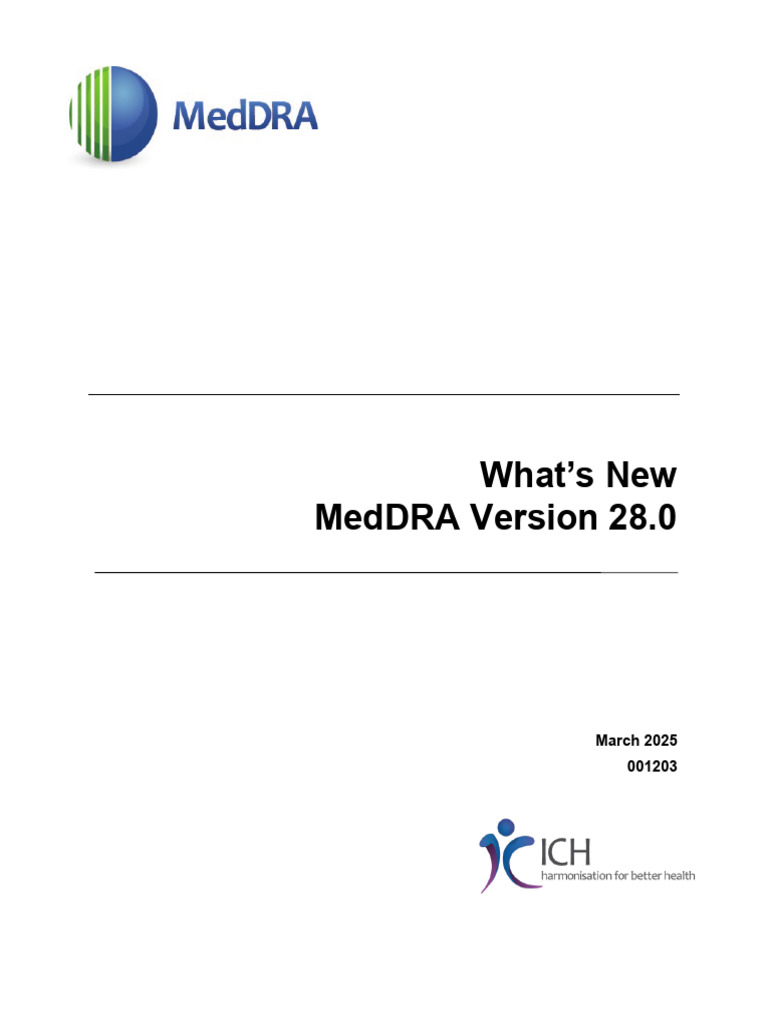 MedDRA Version 28.0 Release Notes | PDF | Medical Specialties