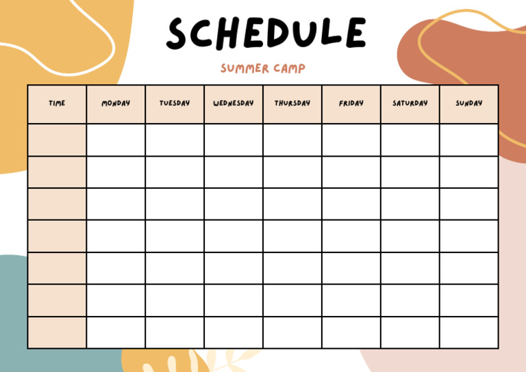 Summer Camp Weekly Schedule | PDF