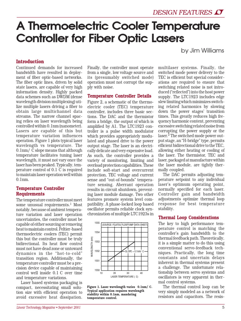 Thermoelectric Controller for Lasers | PDF | Laser | Wavelength ...