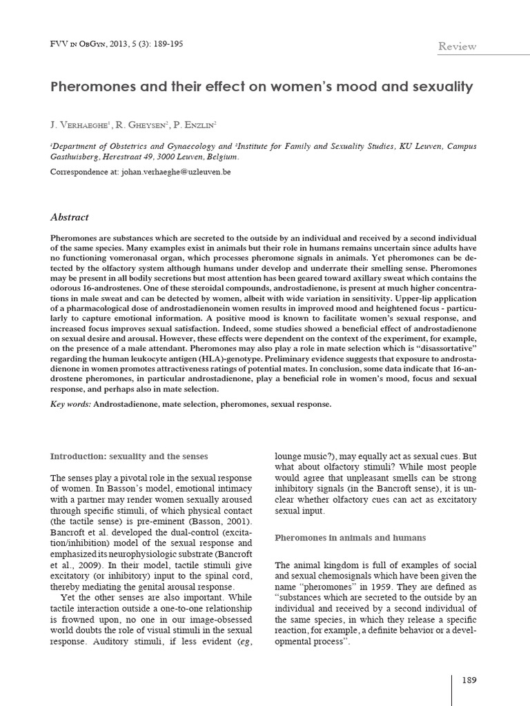 Picture of Pheromones' Impact on Women's Sexuality | PDF | Pheromone