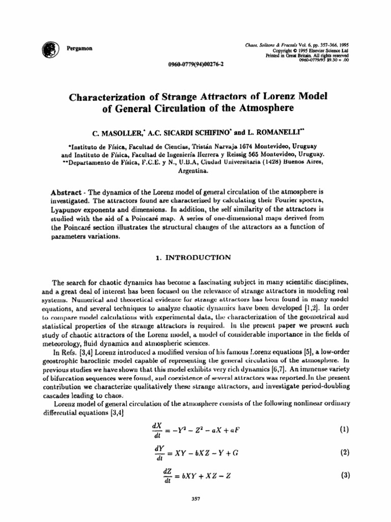 Strange Attractors in Lorenz Model Analysis | PDF | Chaos Theory ...