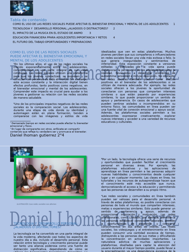 Impacto de Redes Sociales en Adolescentes | PDF | Educación financiera ...