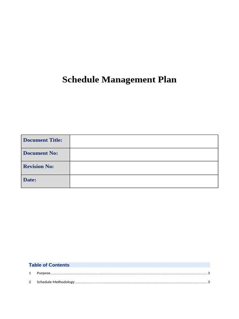 01.W02-Schedule Management Plan Template | PDF | Applied Mathematics