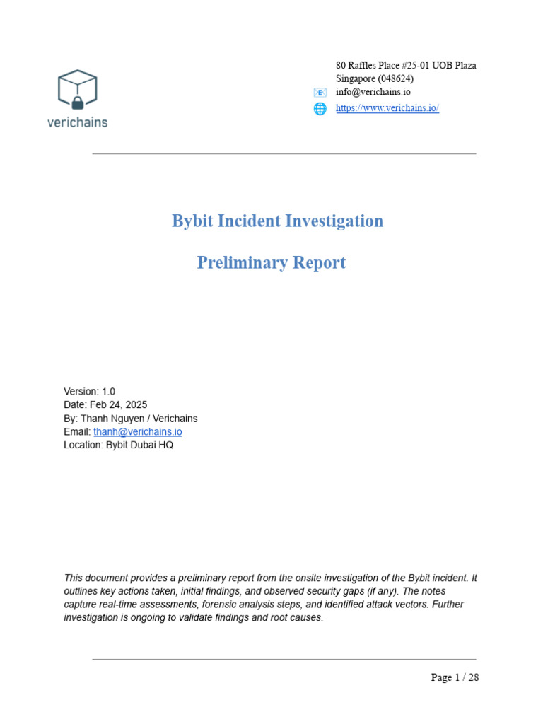 Bybit Security Breach Report | PDF | Computing | Computer Security