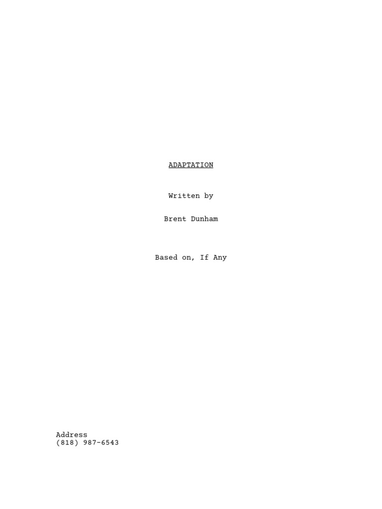 Adaptation | PDF