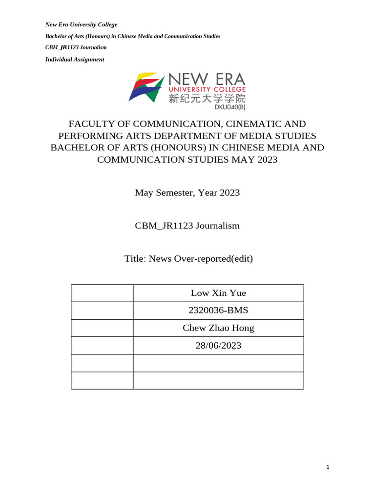 Over-reporting in Modern Journalism | PDF | Mass Media | News
