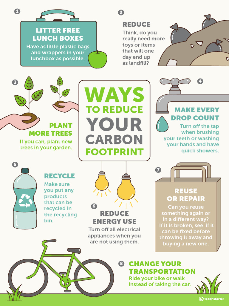 Waysto Reduce Your Carbon Footprint Poster Color | PDF