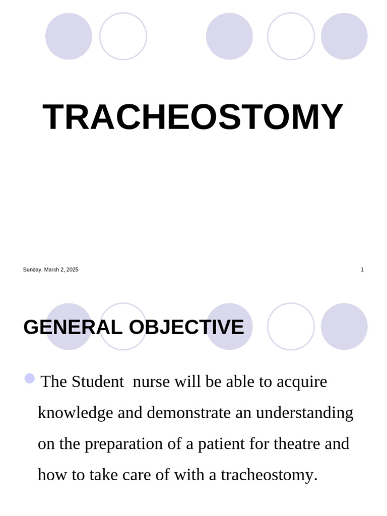 Tracheostomy Care and Procedure Guide | PDF | Respiratory System ...