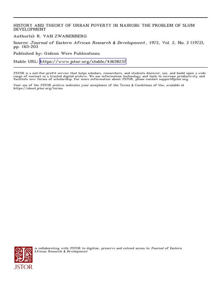 Urban Poverty and Slum Development in Nairobi | PDF | Cost Of Living ...