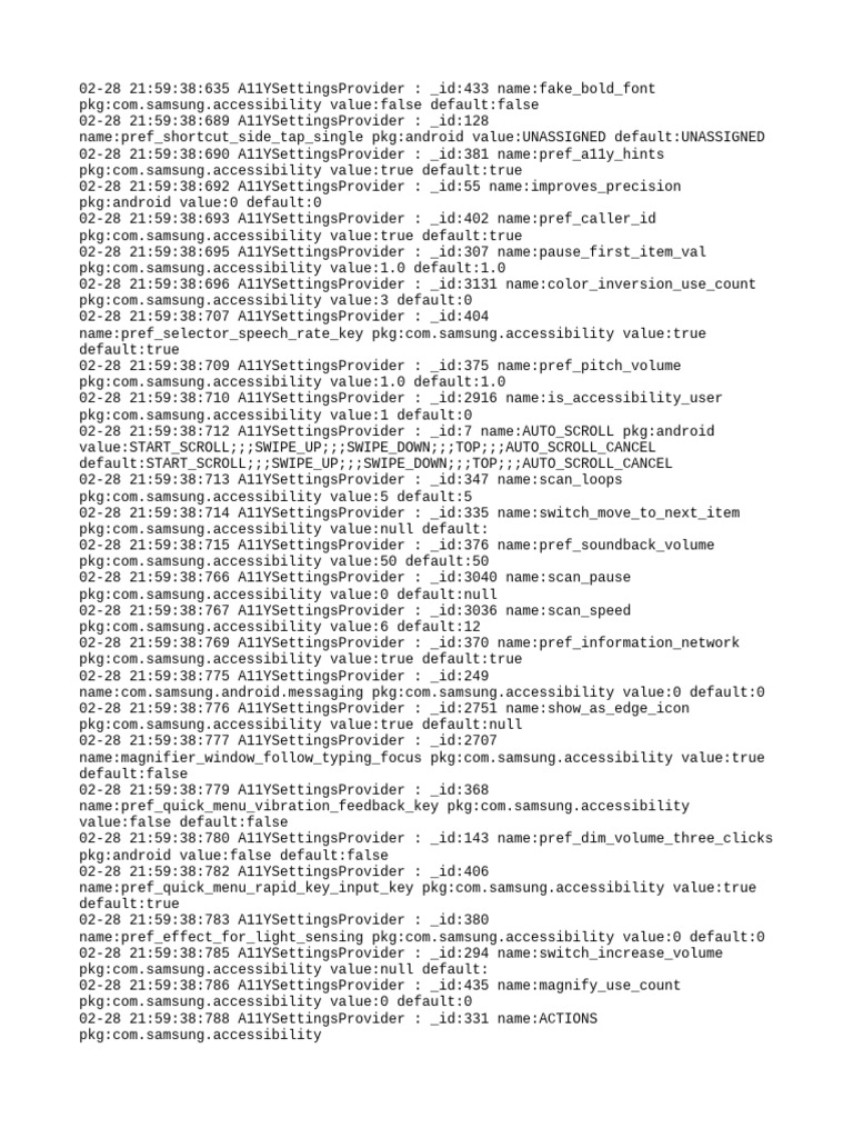 Samsung Accessibility Settings Log | PDF | Information Appliances ...