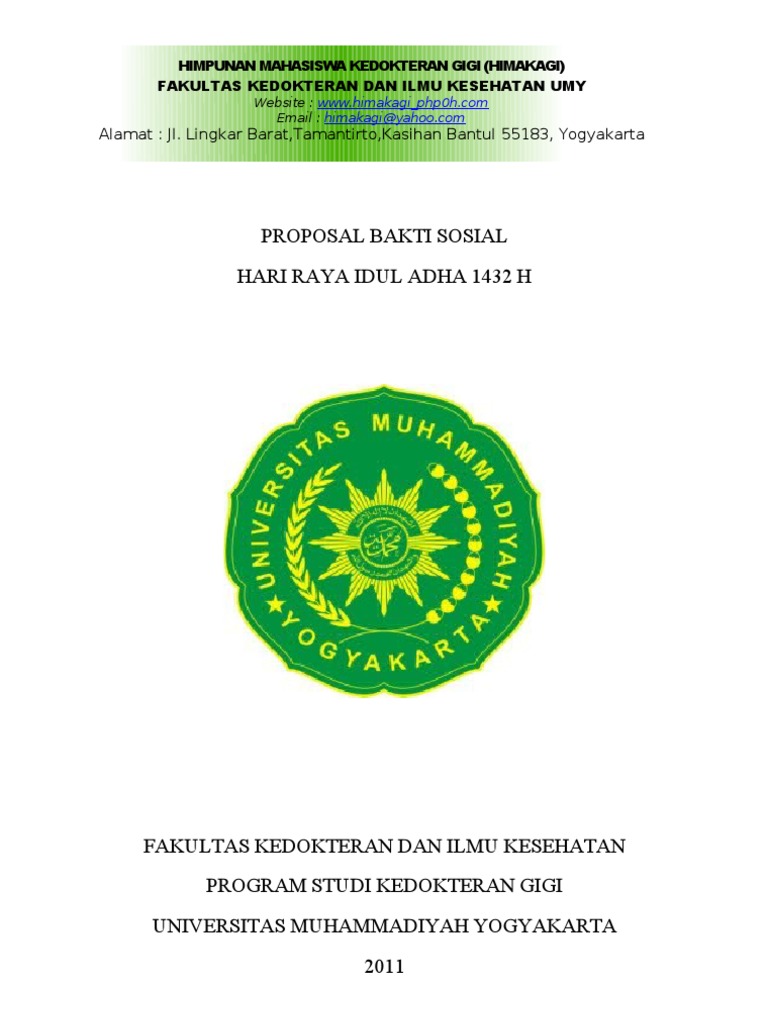 Proposal Bakti Sosial Hari Raya Idul Adha 1432 H: Alamat: Jl. Lingkar