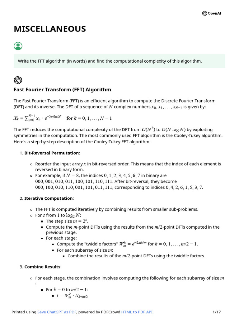 Fast Fourier Transform and LUP Decomposition | PDF | Matrix ...