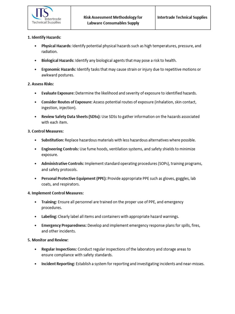 Labware Consumables Risk Assessment Guide | PDF | Personal Protective ...