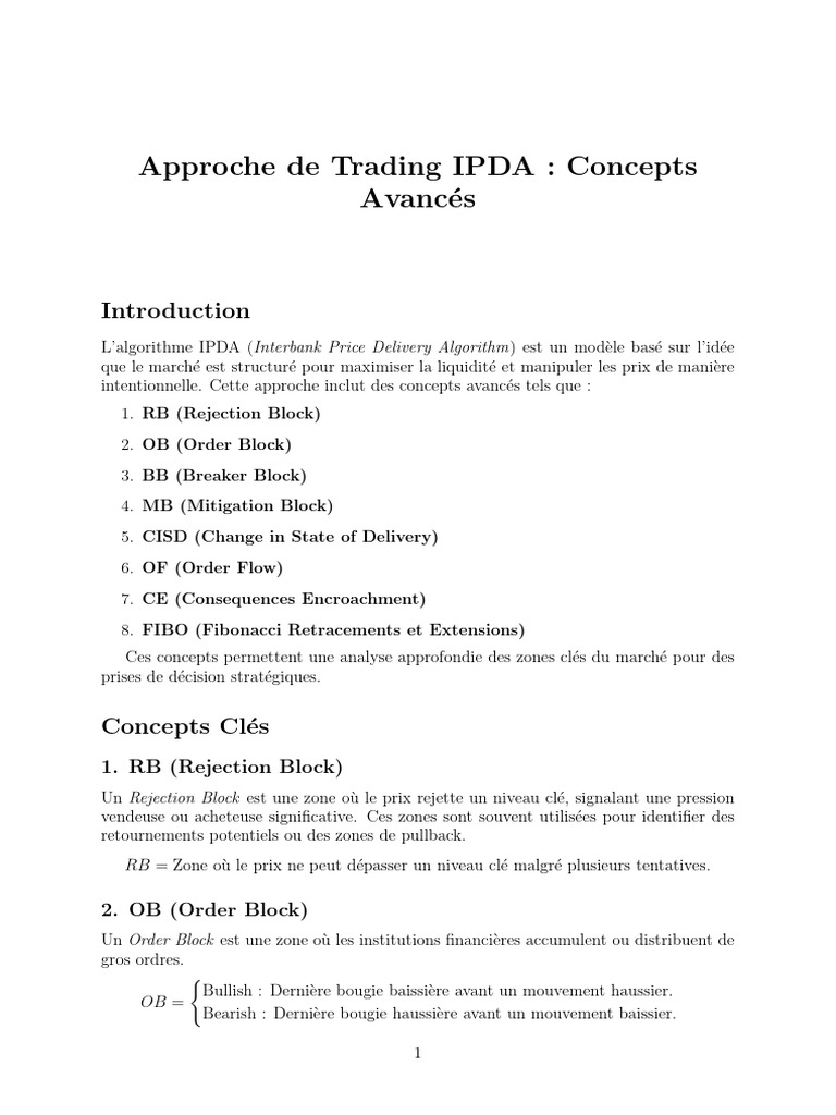 Stratégie de Trading IPDA Avancée | PDF