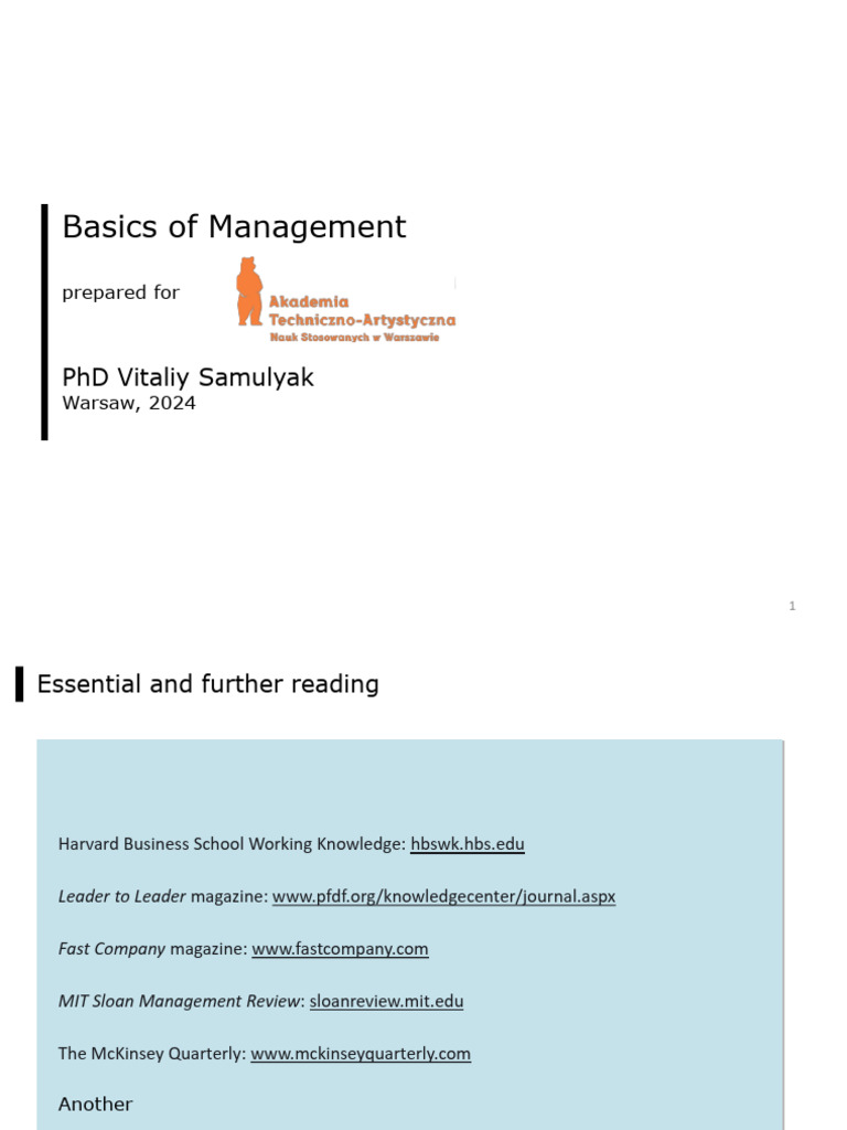Essentials of Management Concepts | PDF | Business