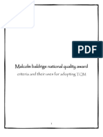 Malcolm Baldrige National Quality Award: Criteria and Their Uses For Adopting