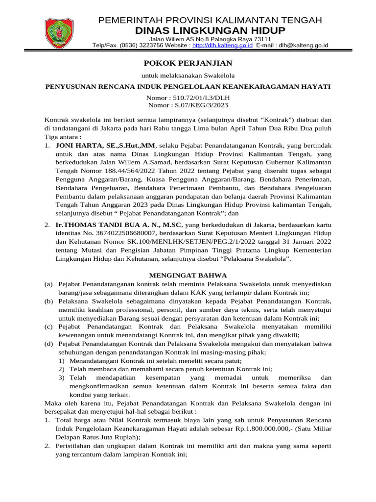 Adendum POKOK PERJANJIAN (PKS) | PDF