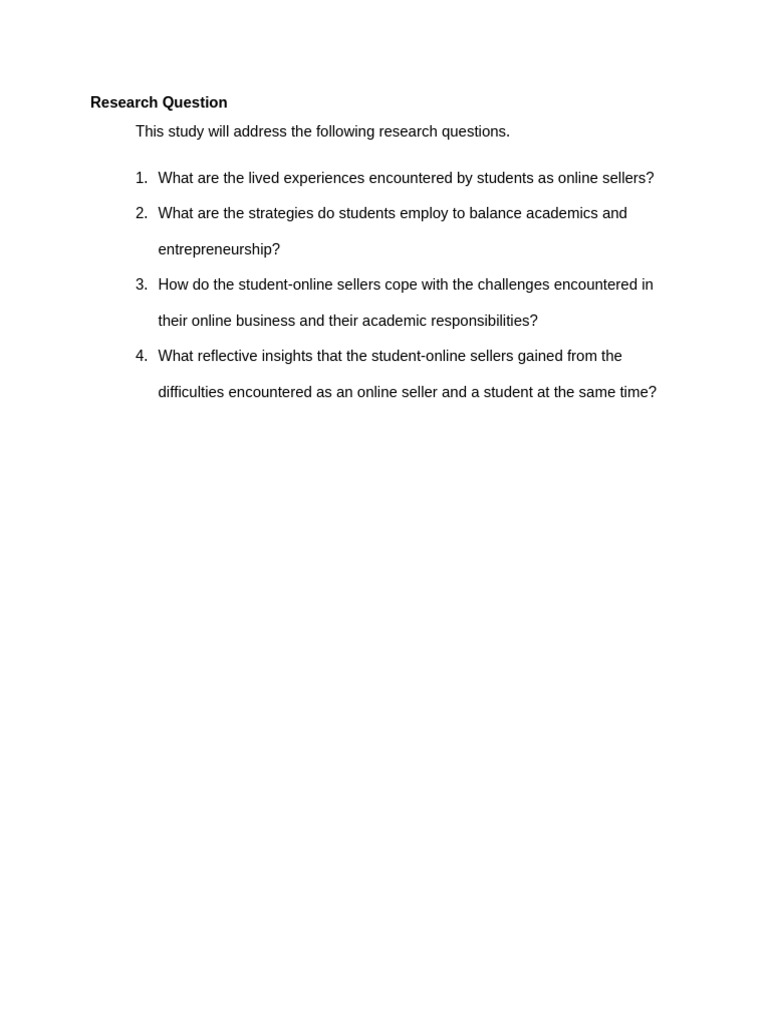 Major Research Question | PDF