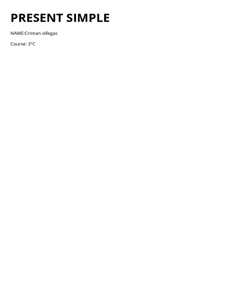 Mastering the Simple Present Tense | PDF | Syntax | Linguistic Typology