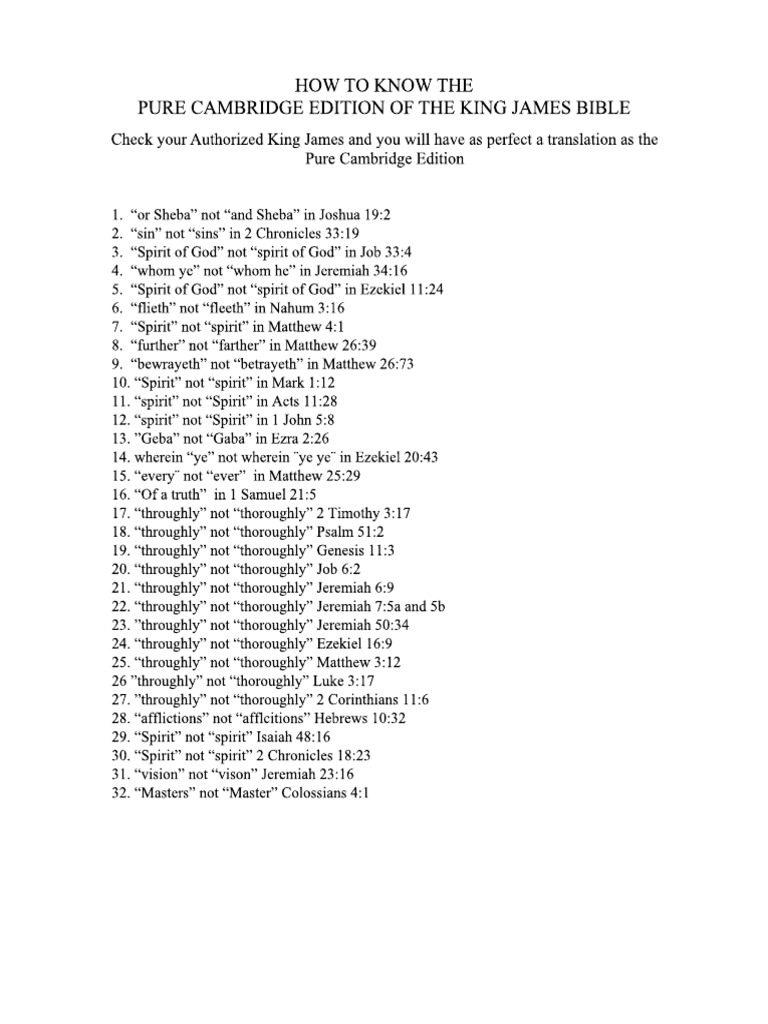 How to know the pure cambridge edition of the king james bible pdf