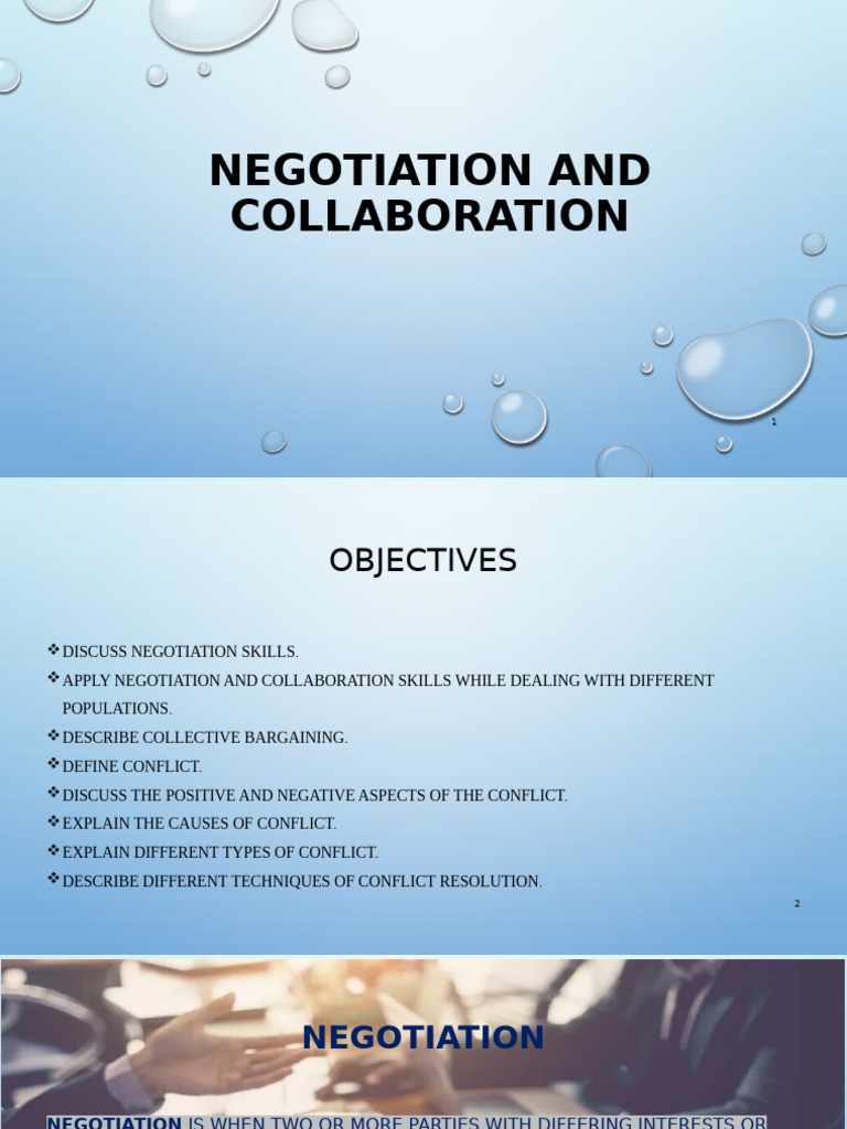 Negotiation and Conflict Resolution Skills | PDF | Negotiation | Nursing