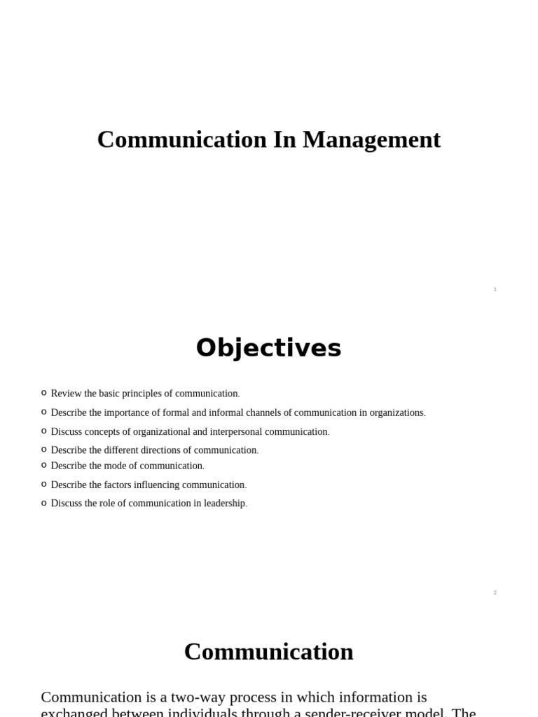 Effective Communication in Management | PDF | Communication | Leadership