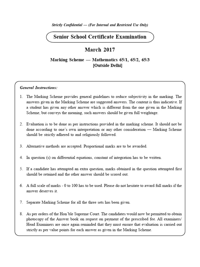 Mathematics Marking Scheme 2017 | PDF | Mathematical Objects | Mathematics