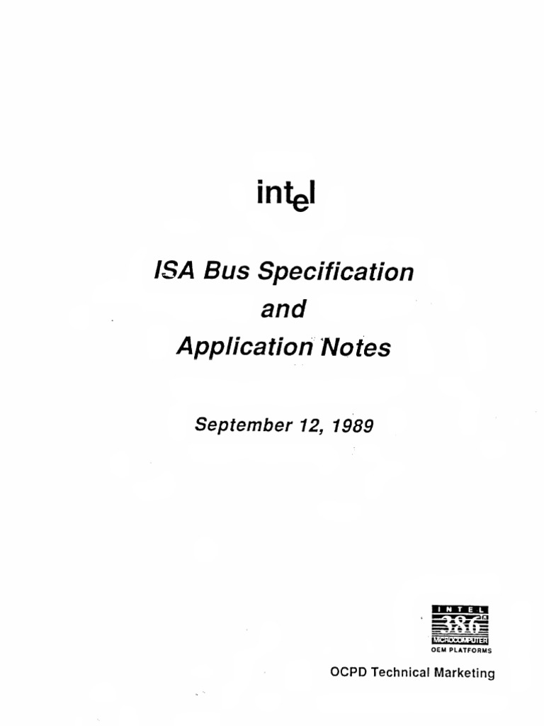 Intel ISA Spec2.01 Sep89 Text | PDF | Input/Output | Digital Technology