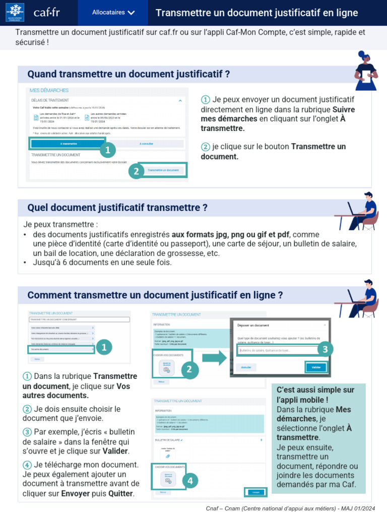 Transmettre un document à la CAF en ligne | PDF | Gouvernement et ...