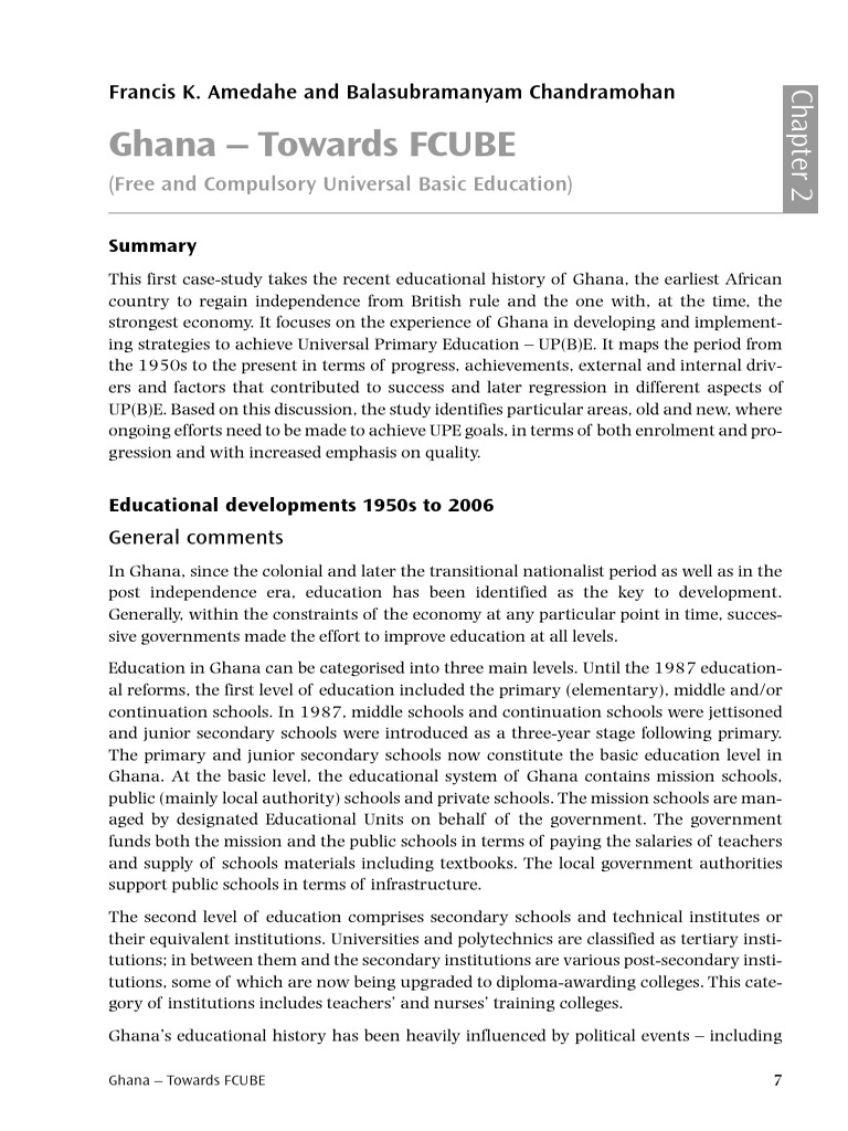 Ghana's FCUBE Policy Overview | PDF | Teachers | Ghana