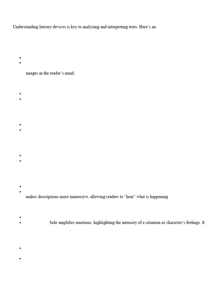 Literary Devices and Their Effects in Analysis - 1724109162268 | PDF ...