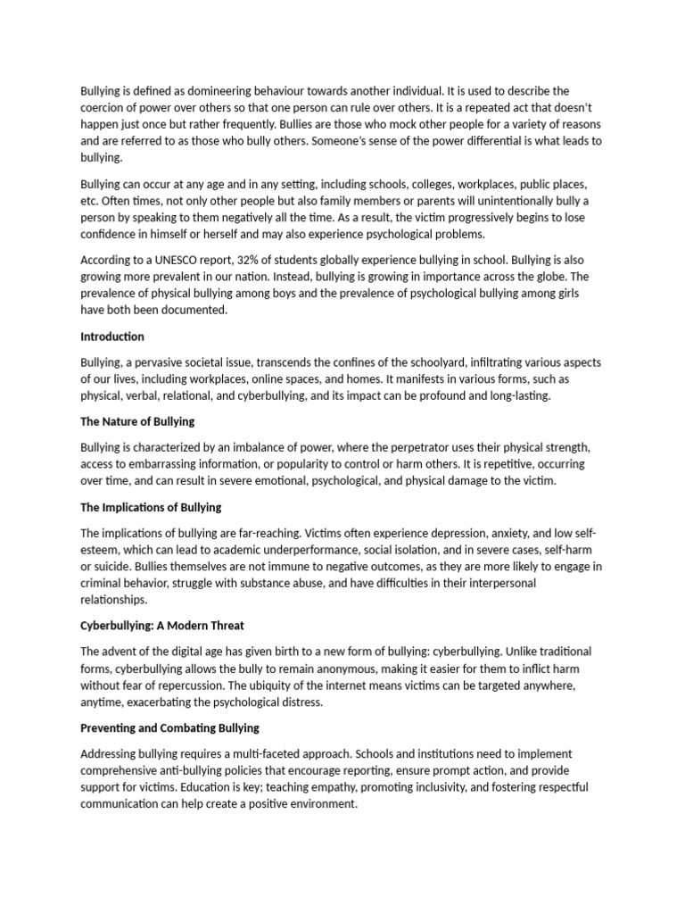 Understanding and Combating Bullying | PDF | Bullying | Cyberbullying