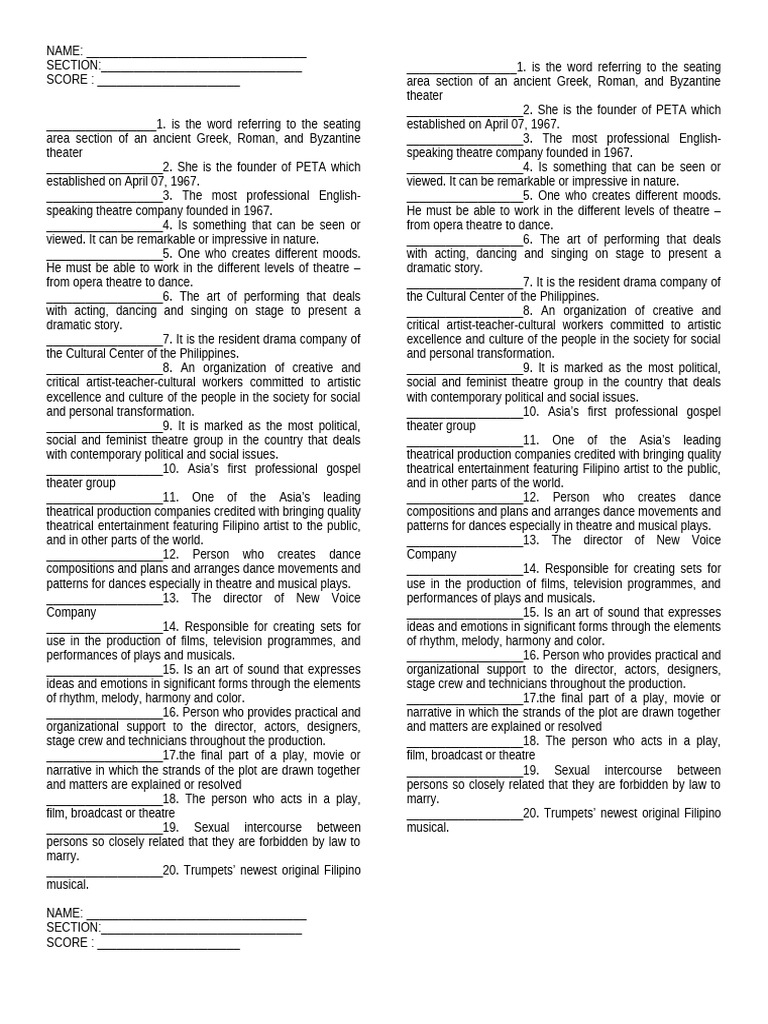 Quiz 2 pdf theatre dances