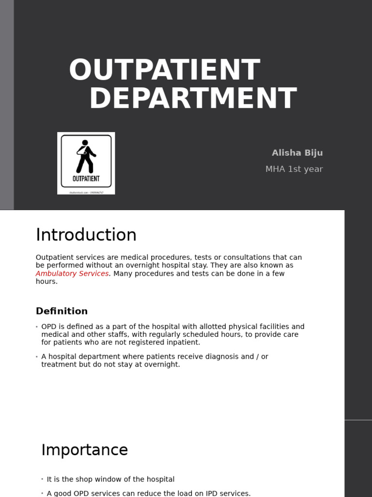 Outpatient Department Overview and Functions | PDF | Emergency ...
