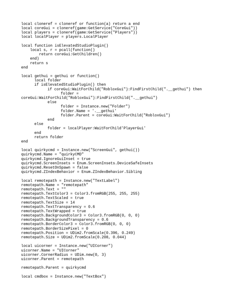 Quirky CMD Script for Roblox | PDF | Computer Architecture | Computer ...