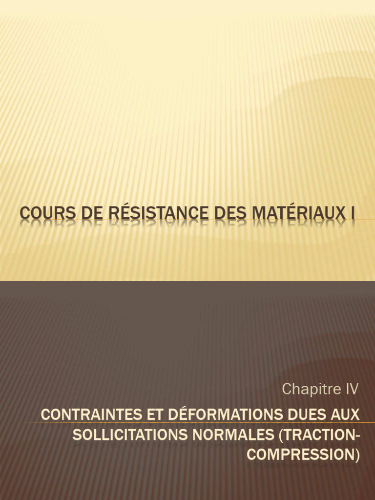 Contraintes et Déformations en Traction | PDF | Résistance des ...