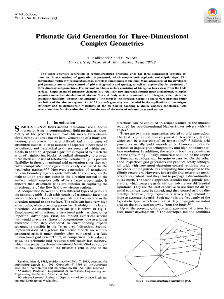Prismatic Grid Generation for 3D Geometries | PDF | Geometry ...
