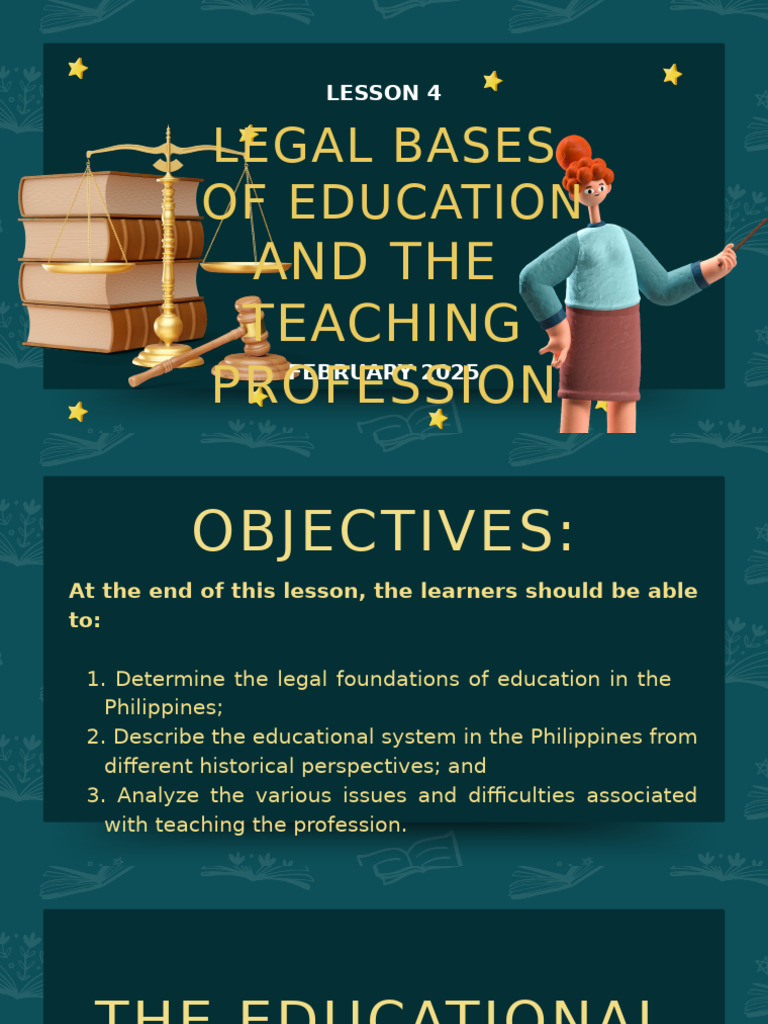 Legal Foundations of Philippine Education | PDF | Teachers