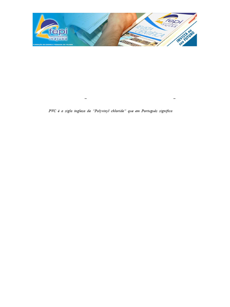 Origem do PVC e seu processo de transformação | PDF | Cloreto de ...