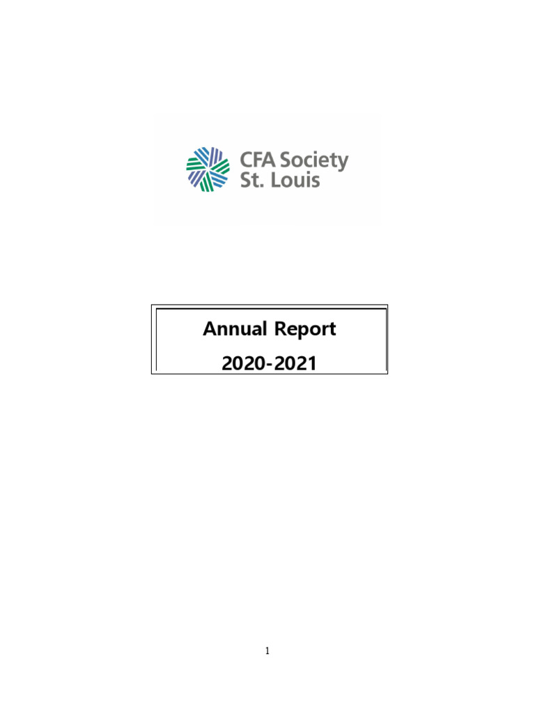 CFA Society St. Louis Annual Report 2021 | PDF | Budget | Revenue