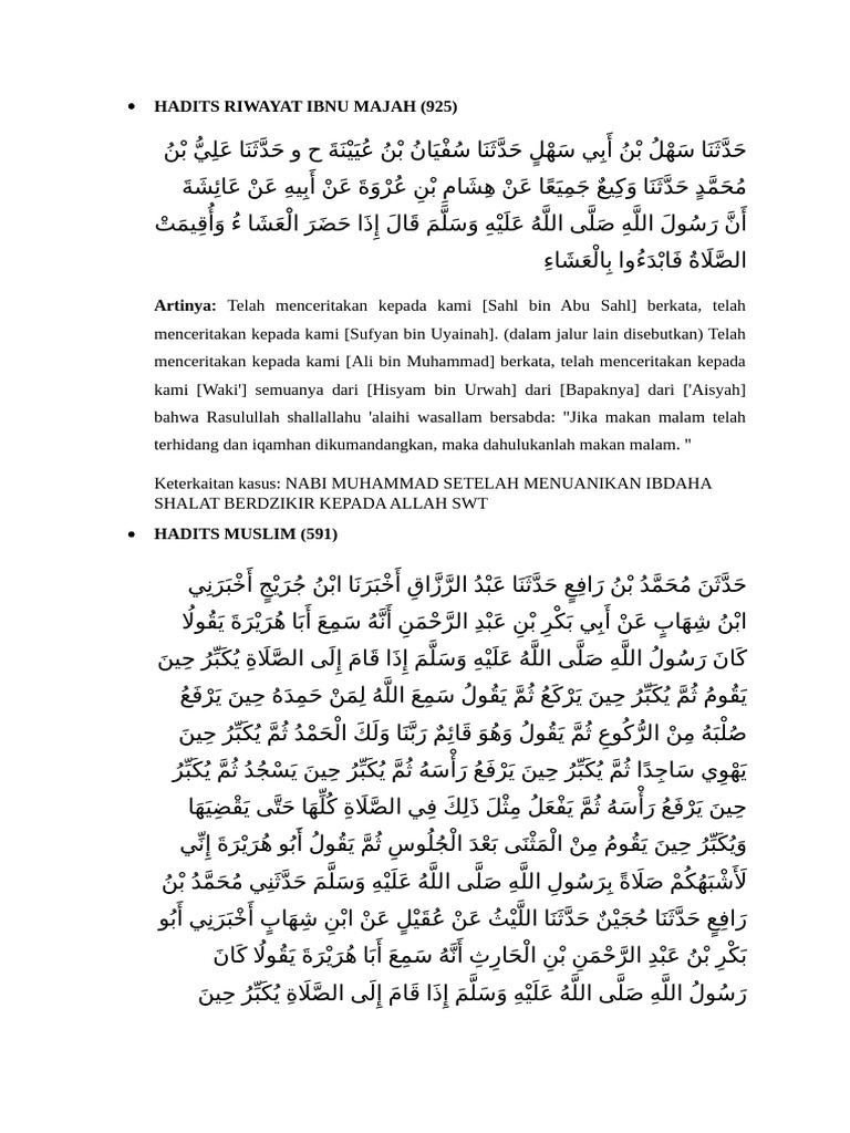 Hadits Riwayat Ibnu Majah | PDF