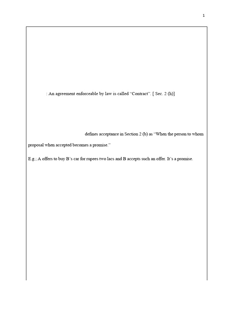 Contract Notes in Brief Updated | PDF | Consideration | Misrepresentation