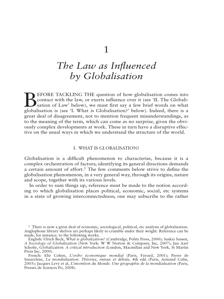 The Law As Influenced by Globalisation | PDF | Globalization | Jurisdiction
