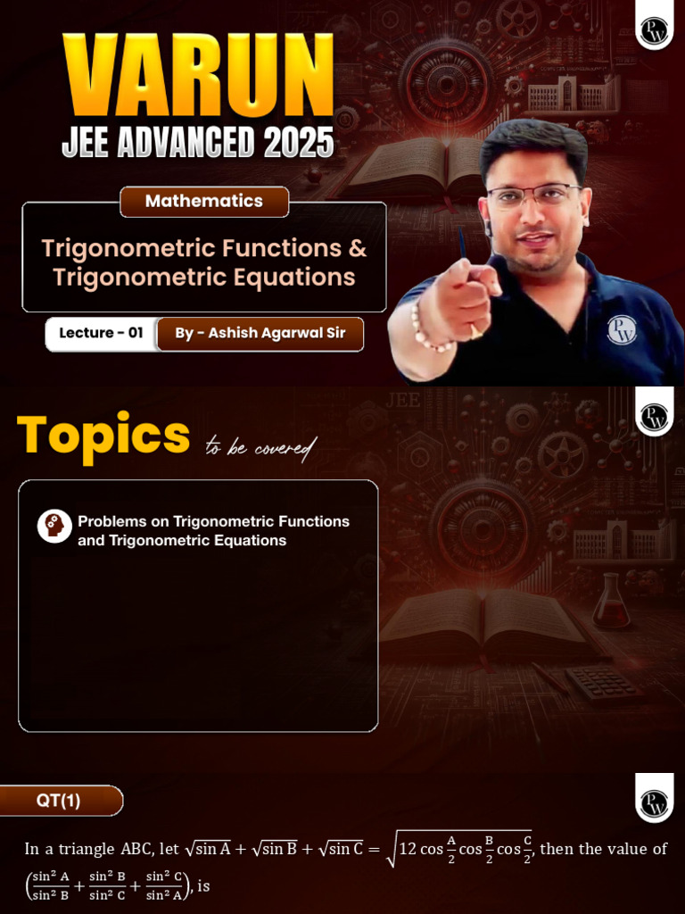 Trigonometric Functions & Trigonometric Equations 01 - Unsolved Notes ...