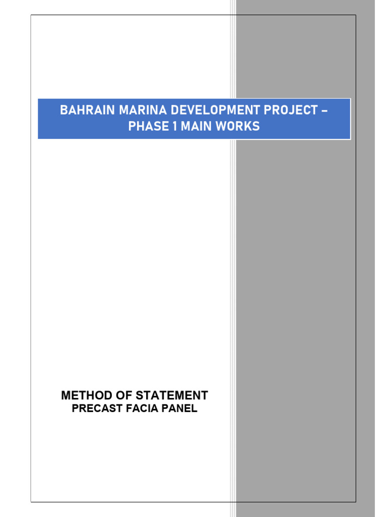 Precast Facia Panel Method Statement | PDF | Concrete | Quality Assurance