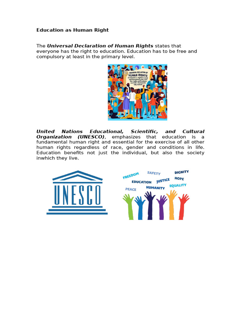 Understanding Education as a Human Right | PDF