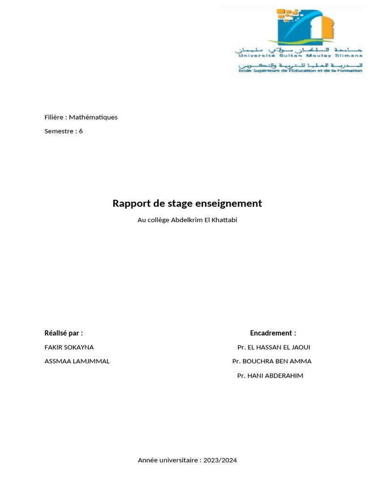 Rapport de stage en mathématiques | PDF | Triangle | Euclide